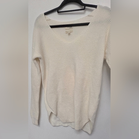 Wilfred Free Aritzia Sz M OAT 100% Laine Wool Chunky knit Oat Pullover Sweater - Picture 4 of 13